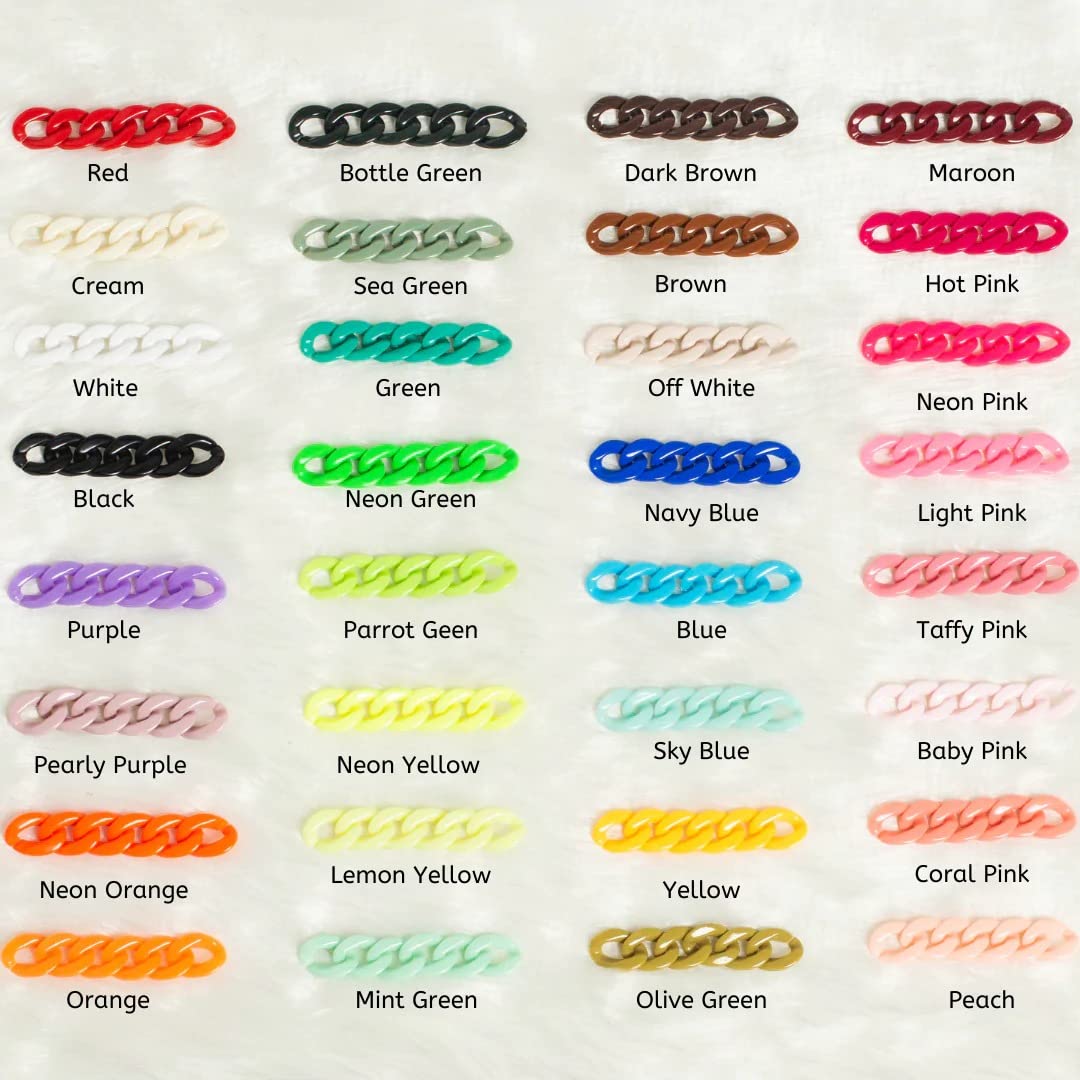 Acrylic Link Chain | Size : 13mm | Qty : 1mtr | AC04