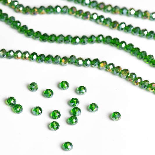 Tire Rainbow Beads | Size : 6mm | Qty : 10 Line-approx 89 Beads perline | GB61