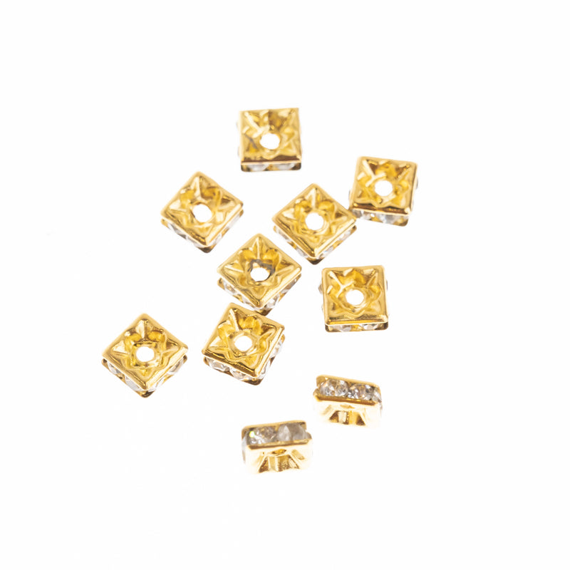Rhinestone Spacer Beads | Size : 6mm | 100Pcs