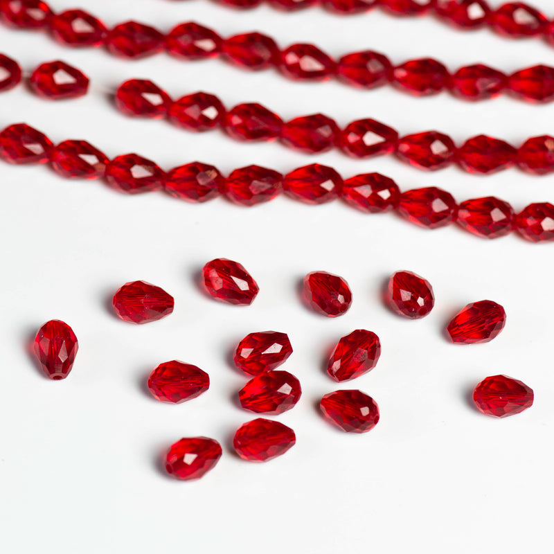 Elegant Glass Beads | Size : 8x12 Drop GB Approx. 56 Beads Perline | 5Line