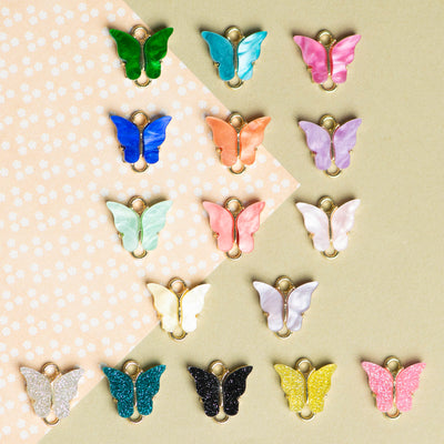 Golden Plated Butterfly Charms  2 Center Ring 6Pcs Size : 12mm
