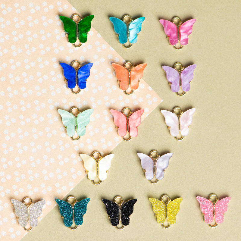 Golden Plated Butterfly Charms  2 Center Ring 6Pcs Size : 12mm