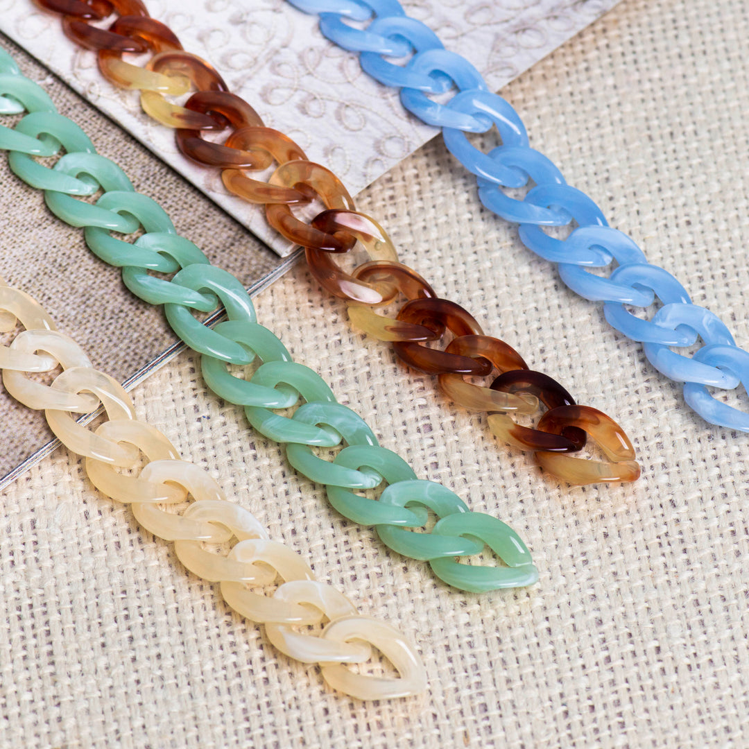 Matt Translucent Acrylic Chains | Size : 16mm | Qty : 1mtr | AC08