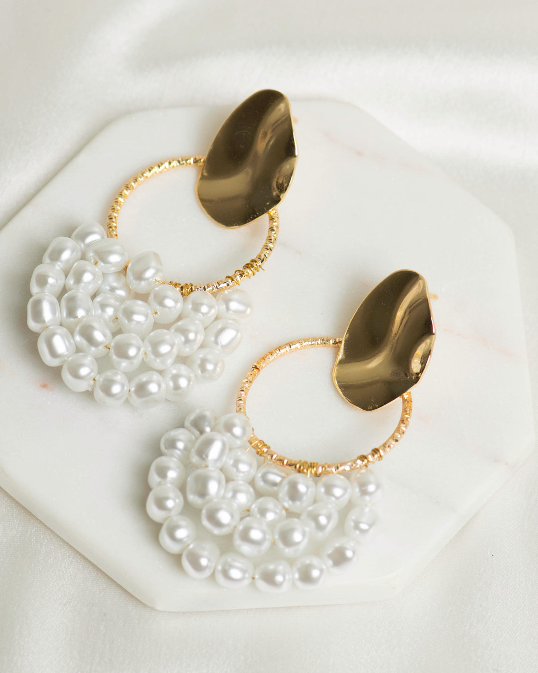 Oval Shape Metal Base Earring Stud | Size : 18mm | 6pcs (3 Pair) | EF58