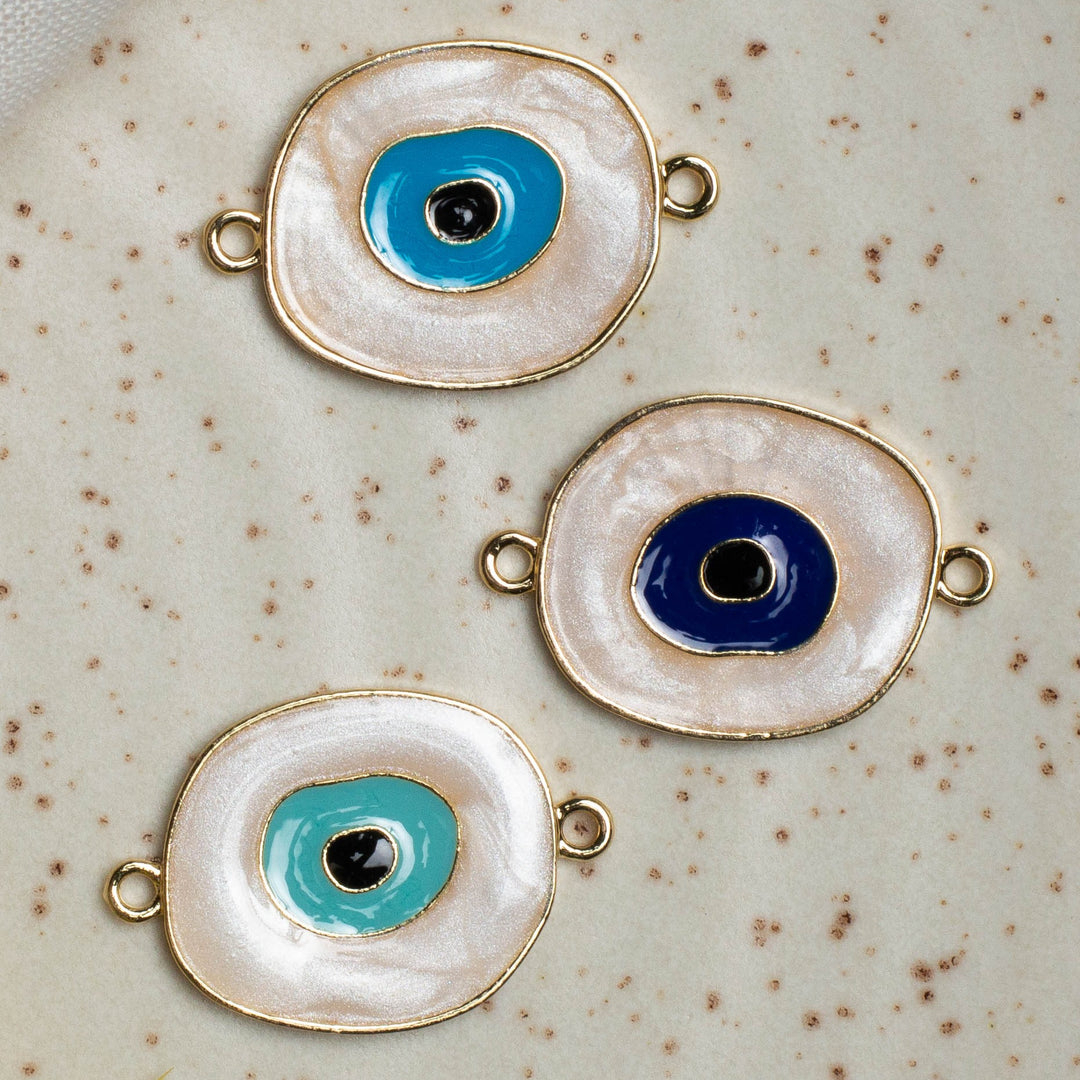 Evil Eye Connector Charms  | Size : 20mm | 04pcs