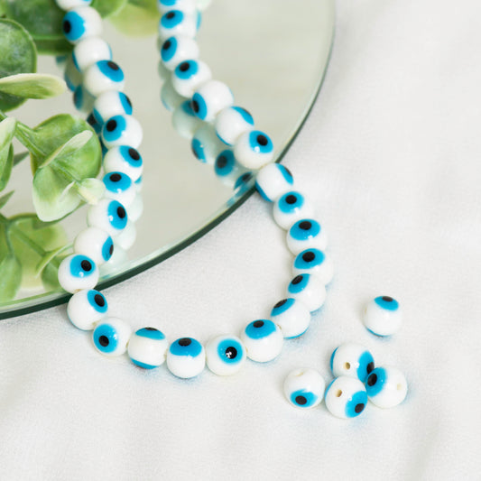 Blue Evil Eye Glass Beads | Qty : 1 string-approx 50pcs | GB01