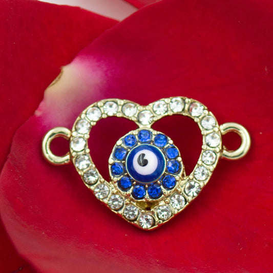 Heart Luxure Evil Eye Connector | Size 13mm | 1pc