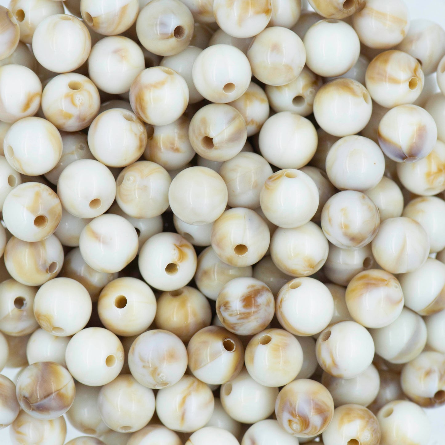 Marble Effect Round Acrylic Beads | Size : 6mm,8mm | PB13