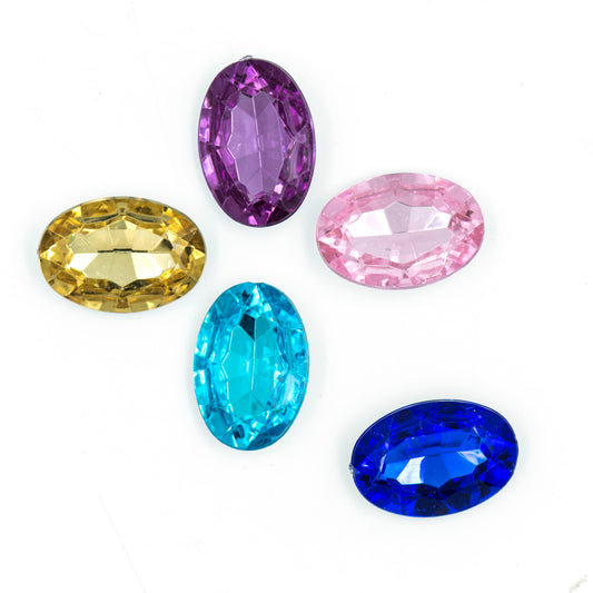 Oval Shape Acrylic Stones | Size : H-18MM W-25MM | Qty : 200pcs | AS06