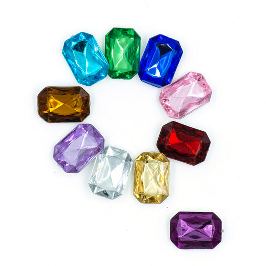 Rectangle shape Acrylic Stones | Size : H-13MM W-18MM | Qty : 200pcs | AS04
