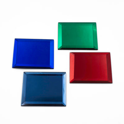 Decorative Flat Square Glass | Size : 85mm | 2 pcs