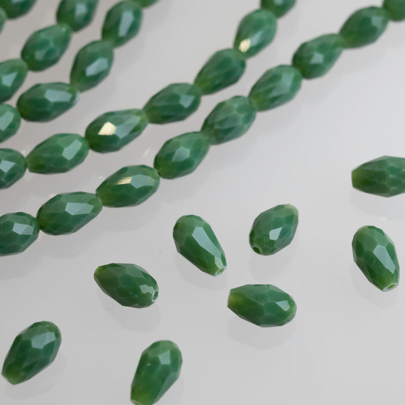 Drop Opaque Elegant Glass Beads | Size : 8x12  | 5 Line(Approx 275 Beads)