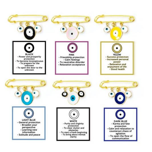 Evil Eye Charms Brooch Pin | Size : 50mm | Qty : 1pc | BP13