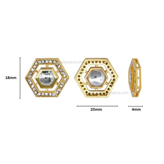 Meenakari Kundan Beads | Size : 18mm | Qty : 12pcs | C-635