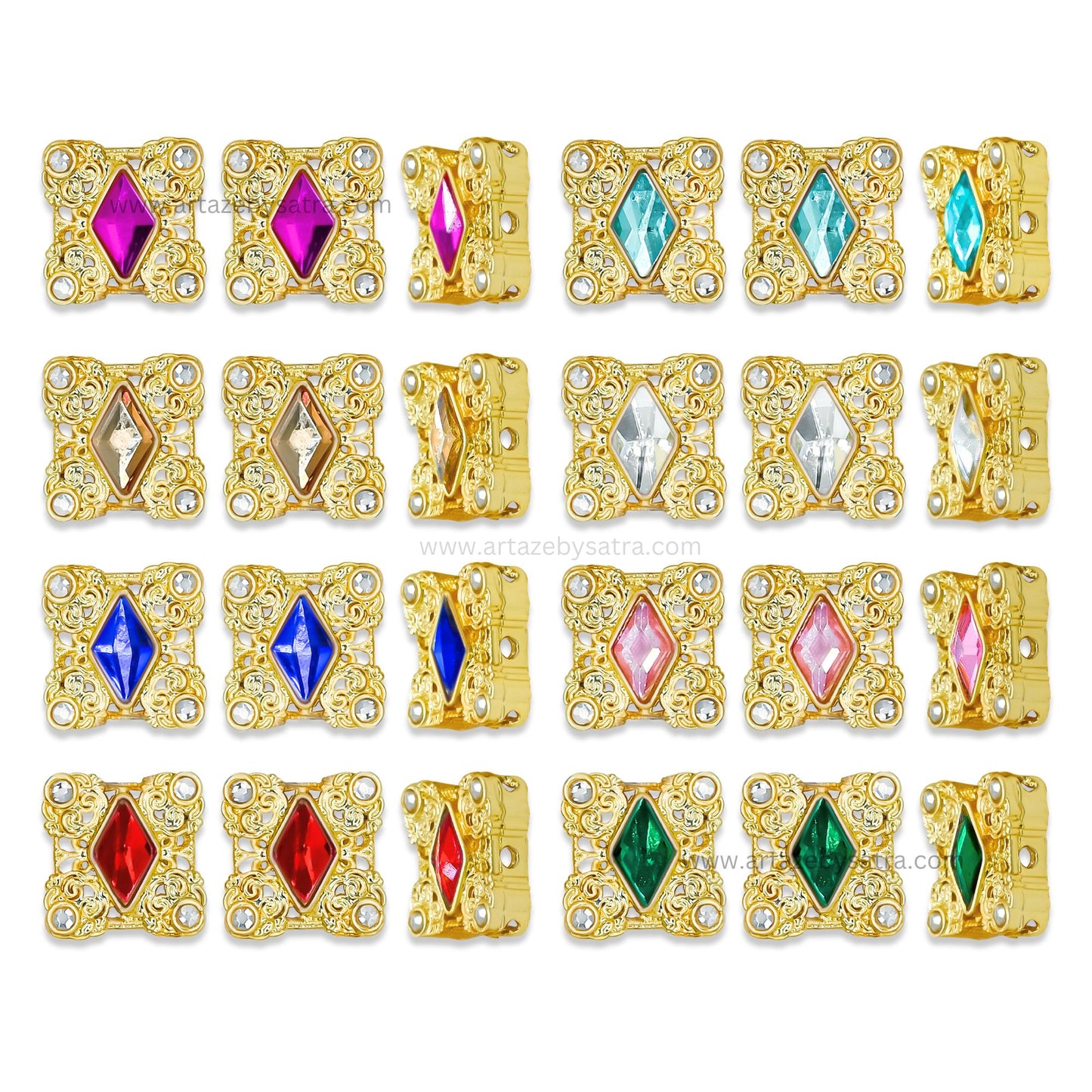 Meenakari Kundan Beads | Size : 14mm | Qty : 12pcs | MK36