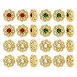 Flower Meenakari Kundan Beads | Size : 14mm | Qty : 12pcs | MK34