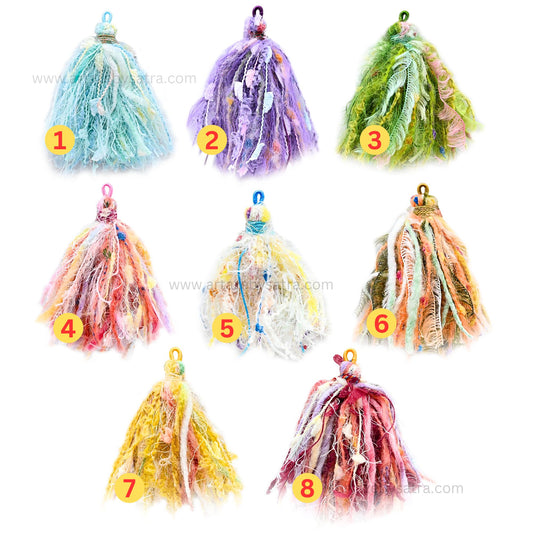 Boho Yarn Tassels | Length : 90mm | Qty : 2pcs | T14