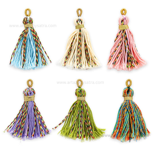 Yarn Thread Tassels | Length : 65mm | Qty : 4pcs | T04