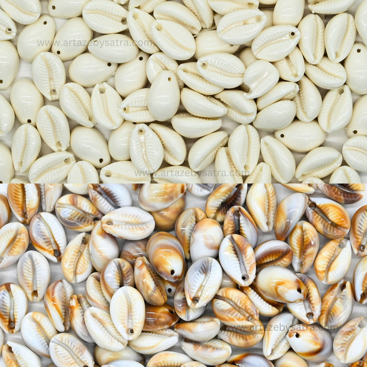 Plastic Cowri Shells (1-hole) | Size : 18mm