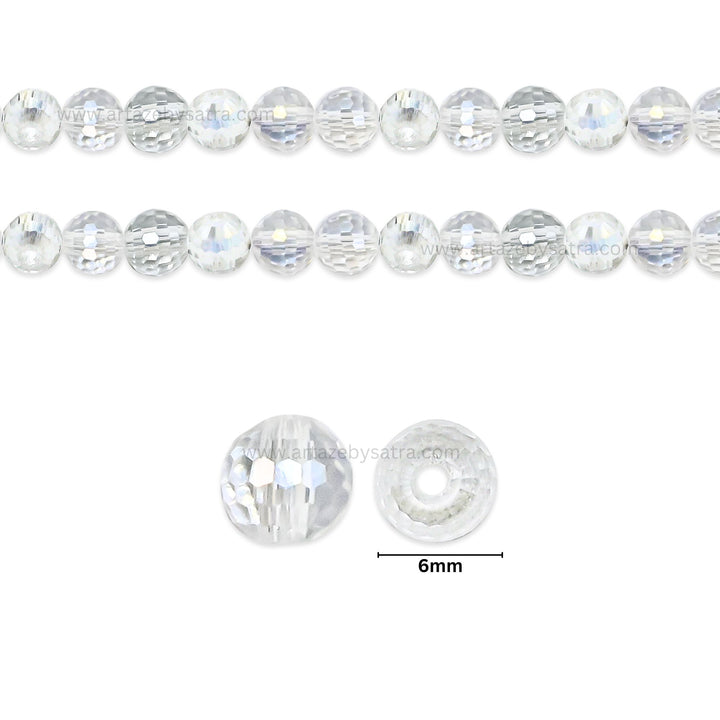 Football AB Glass Beads | Size : 6mm | Qty : 5 Line | GB111