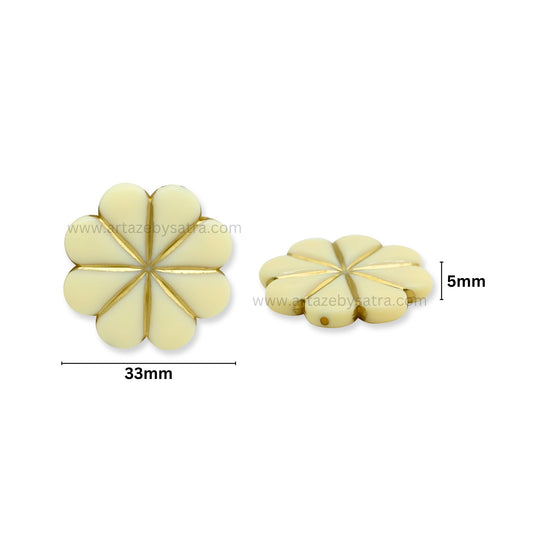 Flat Flower Petal Charm Beads | Size : 33mm | PB150