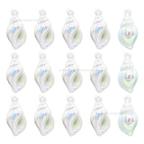 Rainbow White Conch Shell Pendant Plastic Beads | Size : 50mm | Qty : 4pcs | PB179