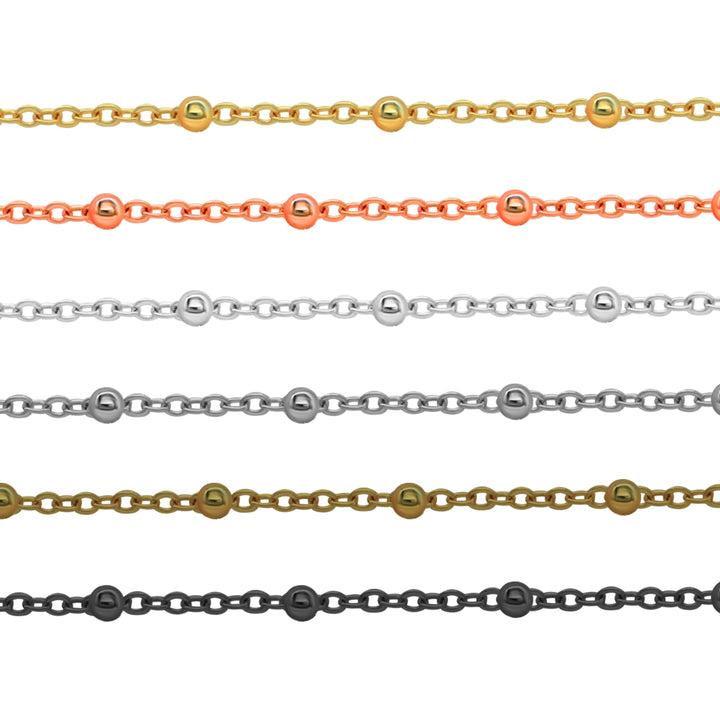 Iron Chain with Jump Ring and Lobster | Size : 20inch Ball Size : 3mm | Qty : 2pcs | RC10