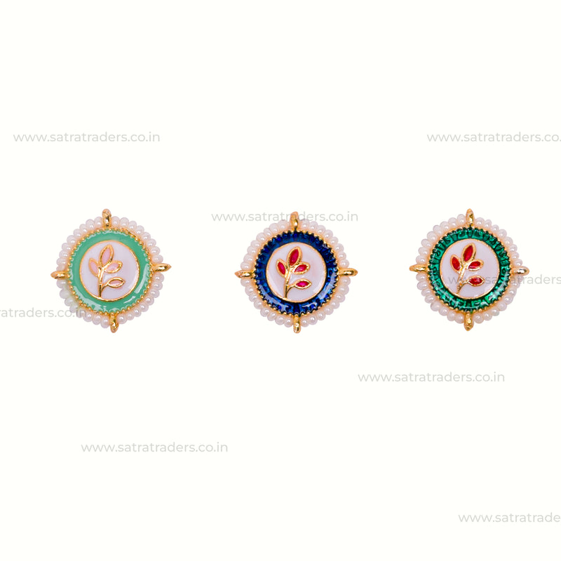 Meenakari Kundan Beads | Size : 12mm | 12pcs | C-881