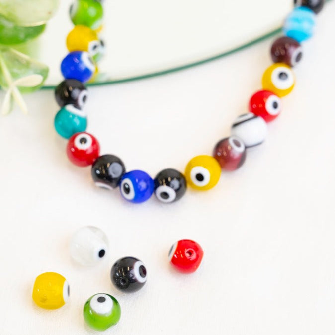Colorful Evil Eye Glass Beads | Qty : 1 line | GB06