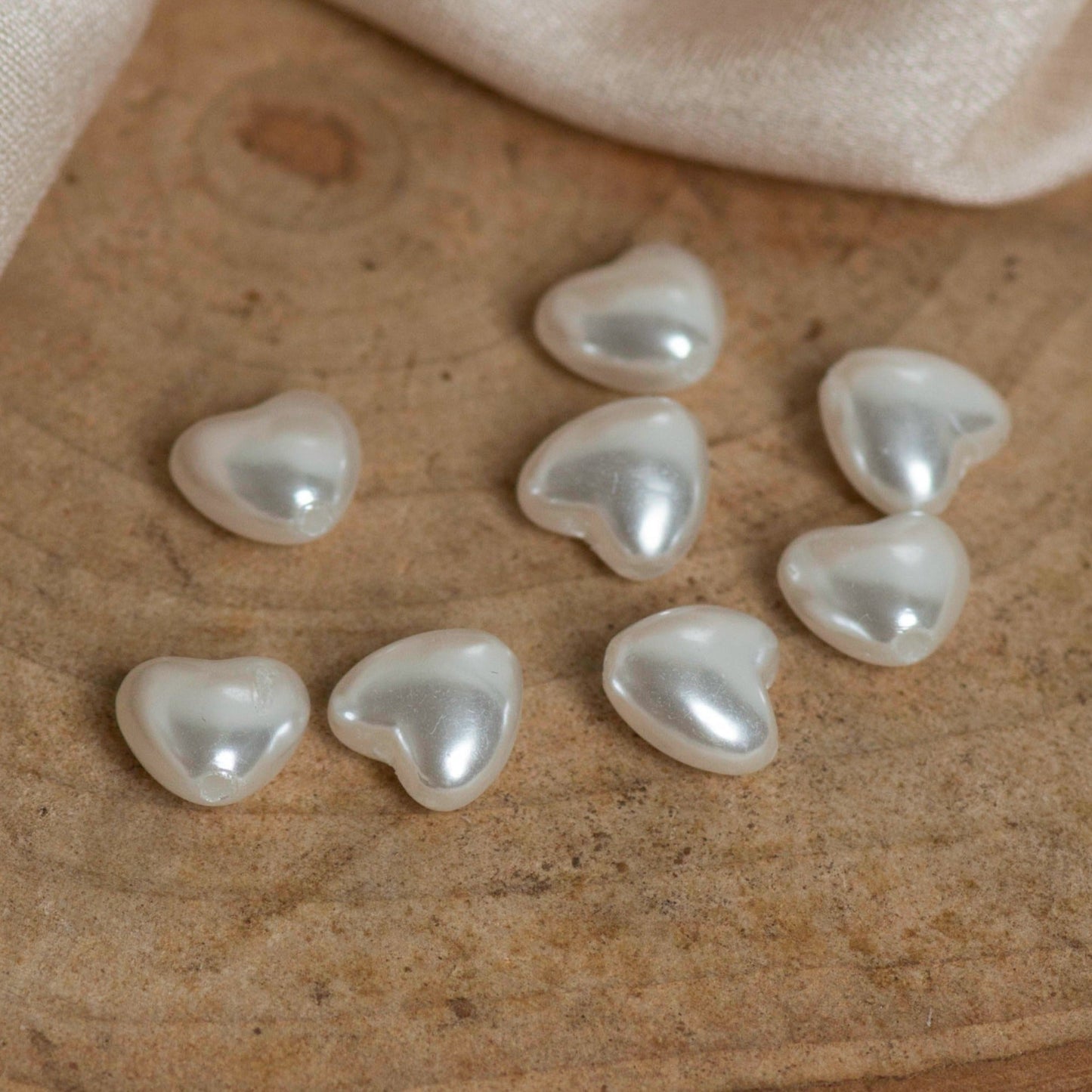 Uncut Heart Shape Pearl Beads | UC08