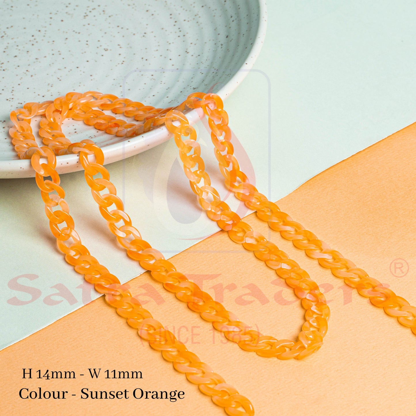 Acrylic Link Chains H-14mm-W-11mm | 1mtr | AC16