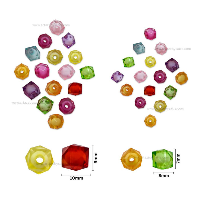 Multicolor Translucent Round Plastic Beads | PB16