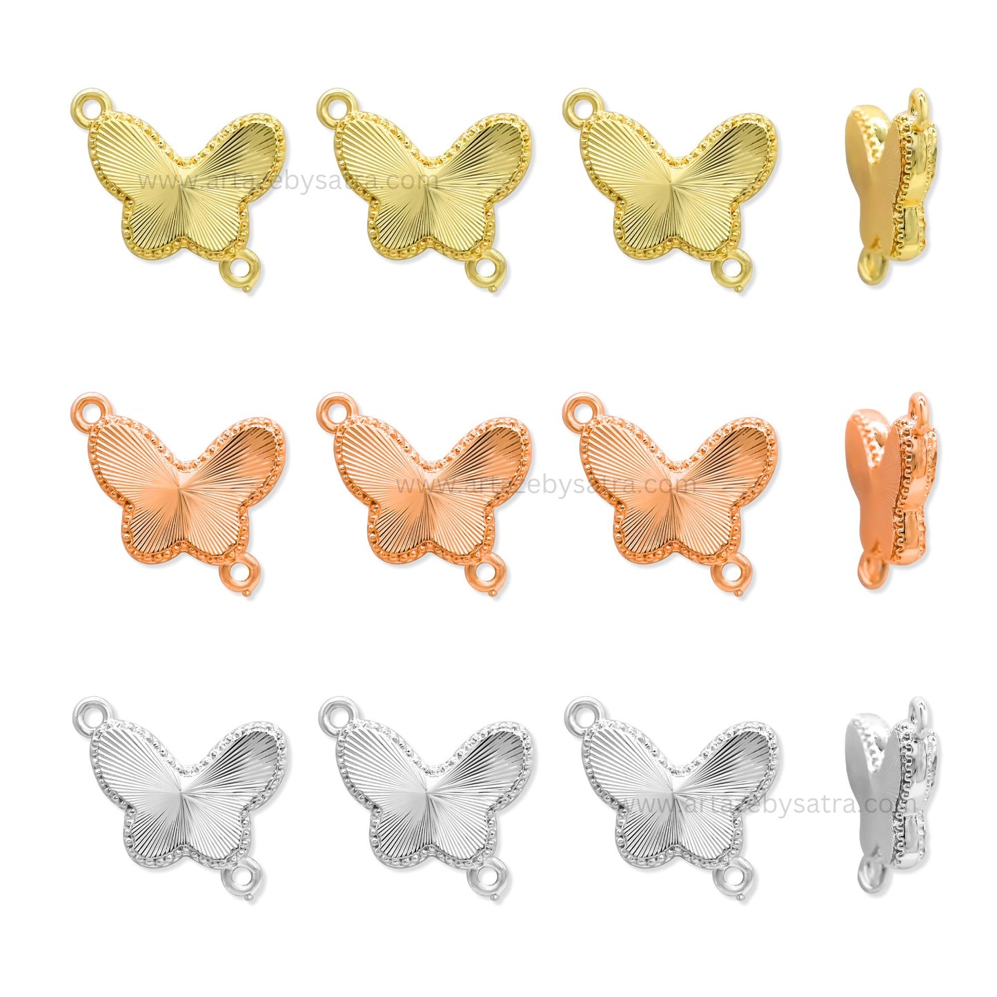 Brass Butterfly Charm Connector | High Quality | Qty : 6pcs