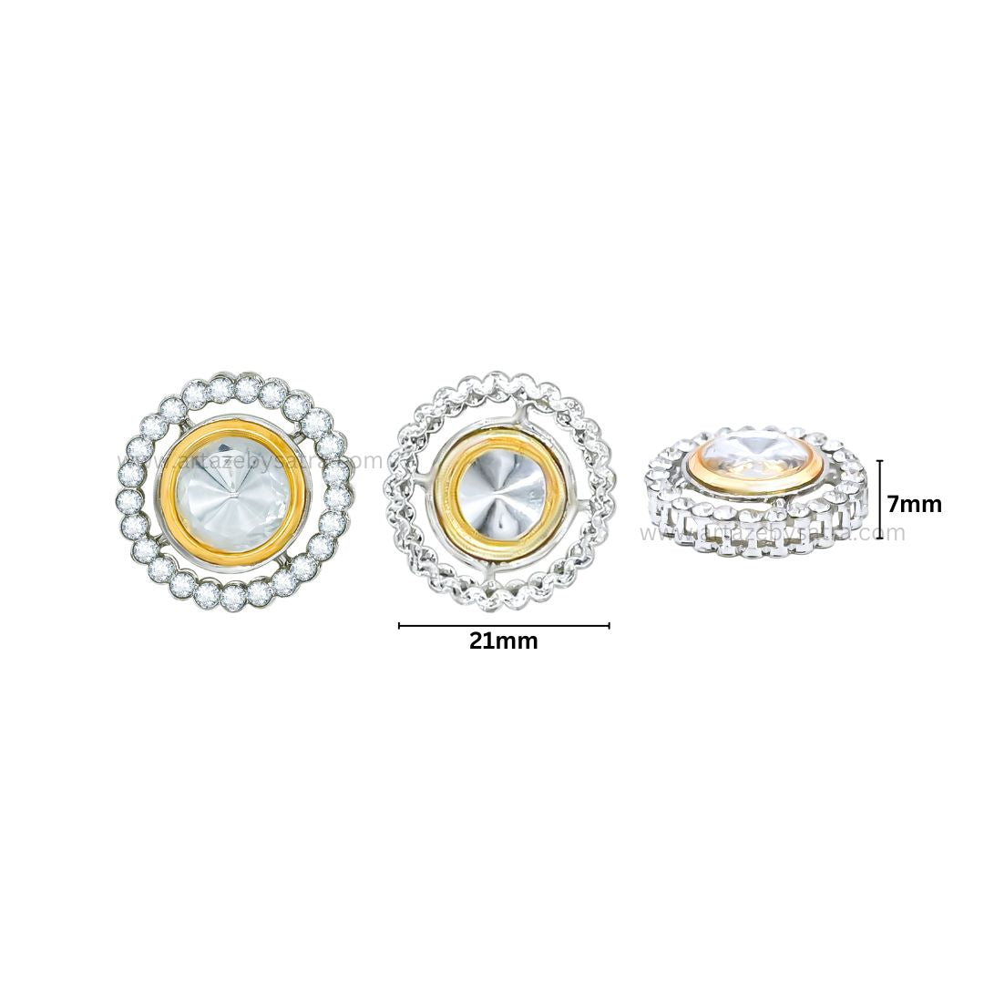 Round Meenakari Kundan Beads | Size : 21mm | Qty : 6pcs