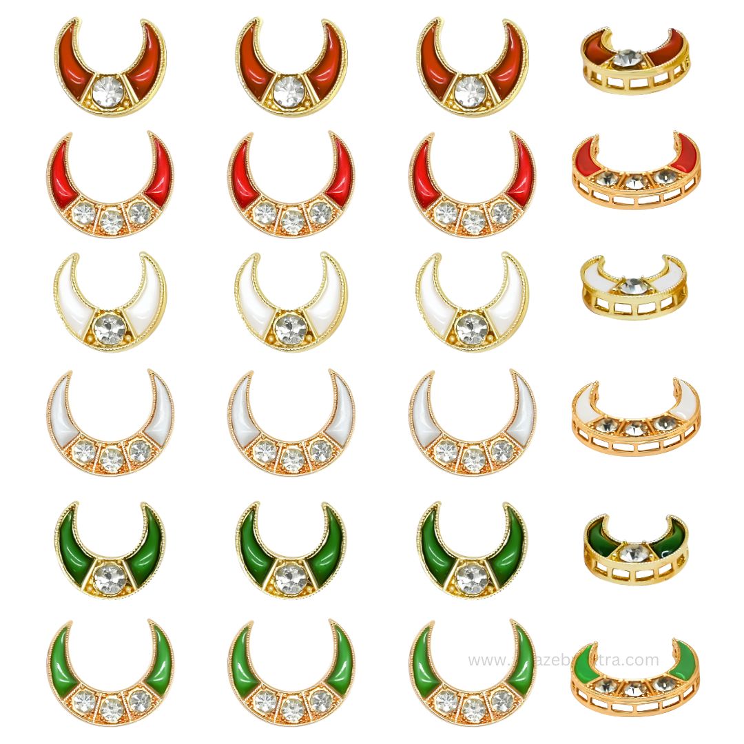 Chand Meenakari Kundan Beads | Qty : 6pcs | MK01