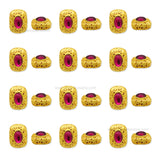 Brass Enamel Pink Stone Beads | High Quality | Size : 12mm | Qty : 4pcs