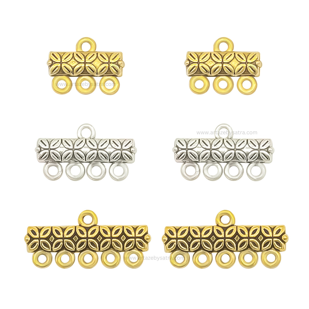 Multi-Strand Connector Charms for Jewelry Making Qty 100g BF55 15mm-3 Hole Antique Gold