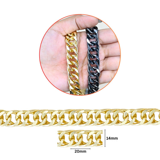 Aluminium Chain | Size : W-14mm H-20mm | Qty : 1mtr | JT-19-35-18