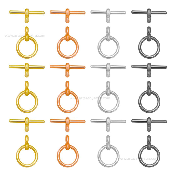 Round Toggle Clasps | Size : 12mm | Qty : 20pcs | BF32