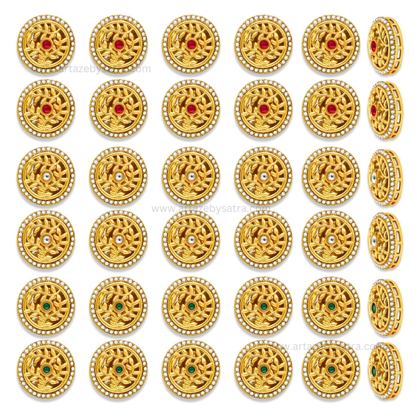 Meenakari Kundan Beads | Size : 19mm | Qty : 12pcs | MK21