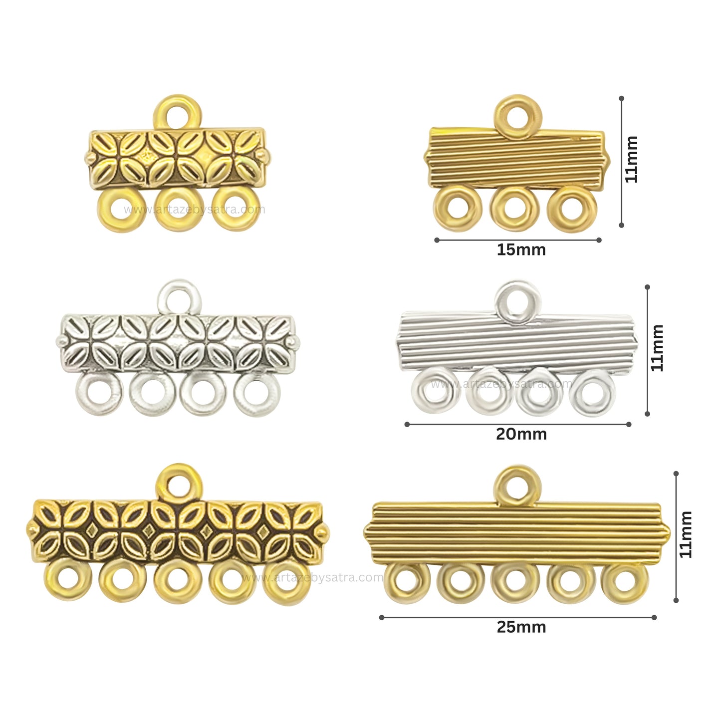 Multi-Strand Connector Charms for Jewelry Making  | Qty : 100g | BF55