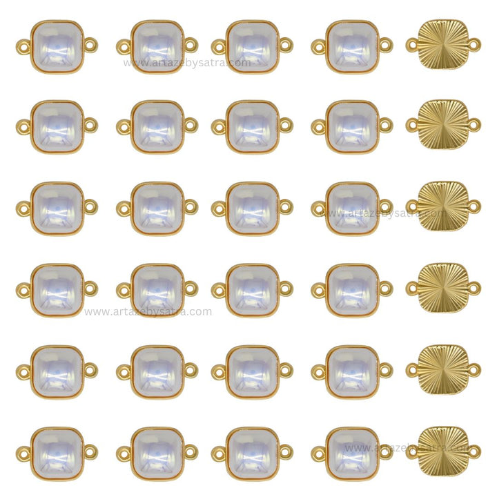 Rainbow Pearl Meenakari Kundan Beads Connector | Size : 16mm | Qty : 12pcs | MKB49