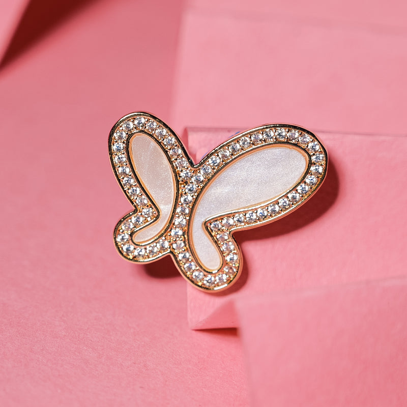 Diamond MOP Jewel Butterfly Charm Anti-Tarnish | Size: 21mm | 1PC