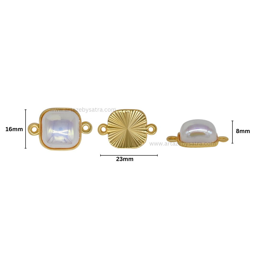 Rainbow Pearl Meenakari Kundan Beads Connector | Size : 16mm | Qty : 12pcs | MKB49