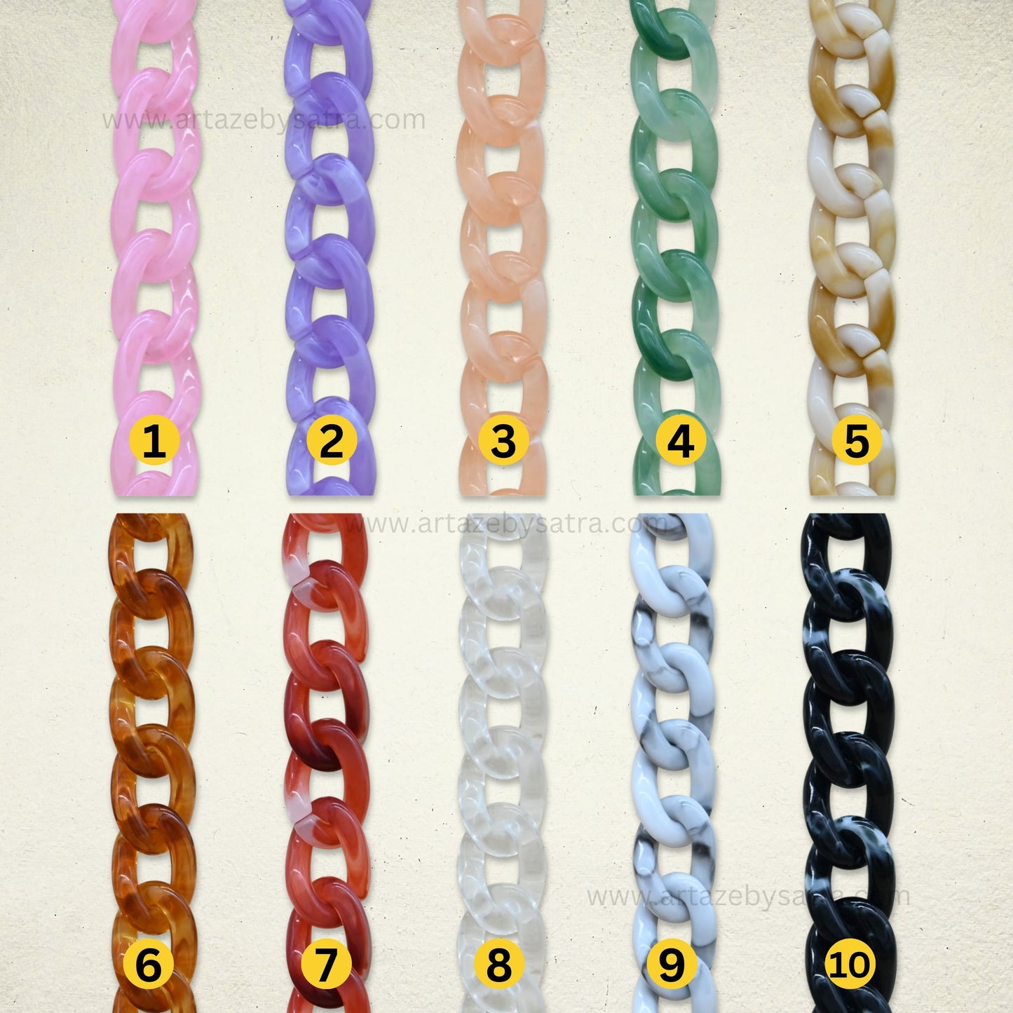 Matt Acrylic Chain | Size : H-20mm W-14mm | Qty : 1mtr | AC07