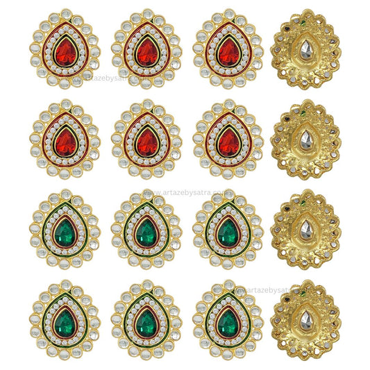 Meenakari Kundan Beads | Size : 42mm | Qty : 2pcs | MKB12