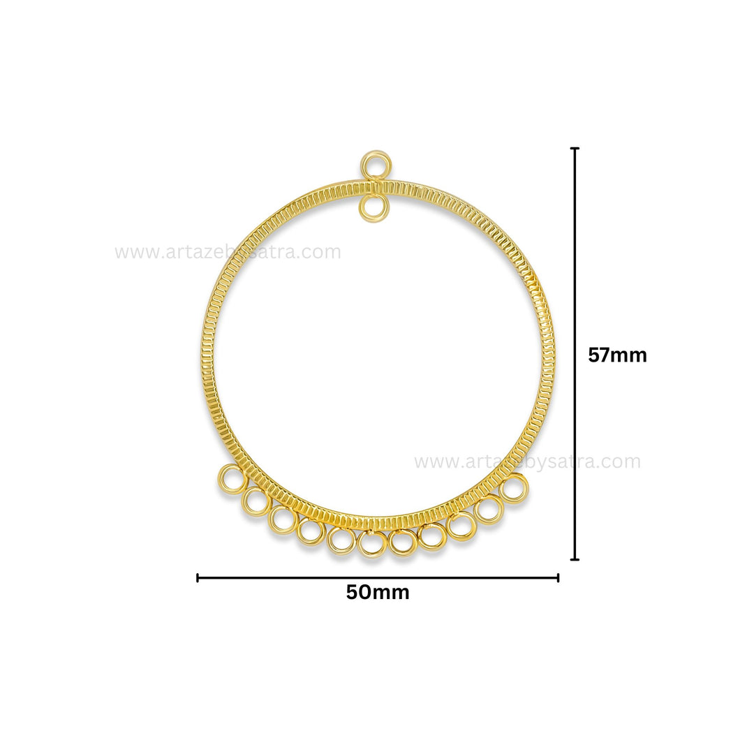 Earring Hoop 11 Naka 2 Loop | Size : 57mm | Qty : 6pcs | EF68