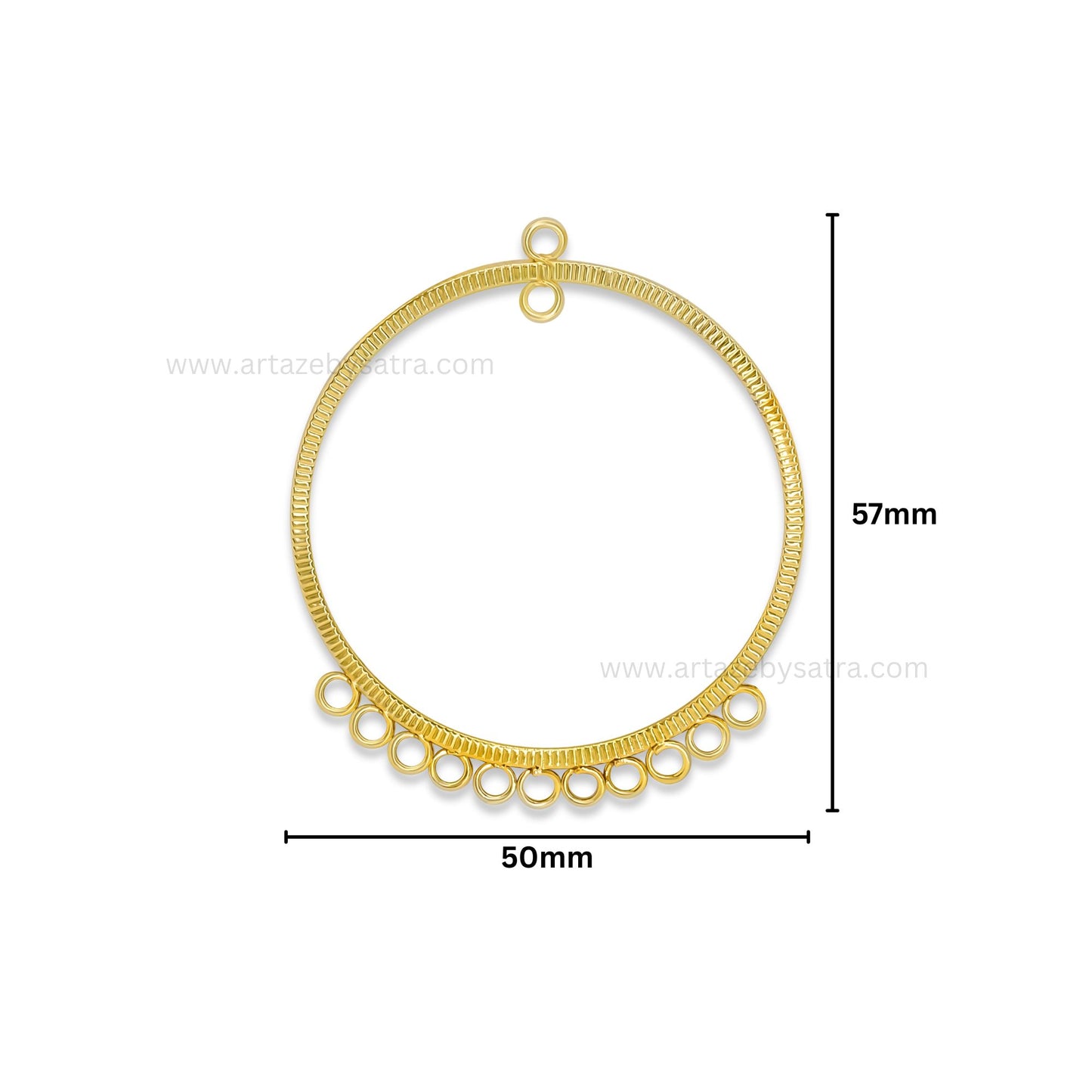 Earring Hoop 11 Naka 2 Loop | Size : 57mm | Qty : 6pcs | EF68