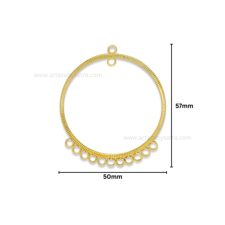 Earring Hoop 11 Naka 2 Loop | Size : 57mm | Qty : 6pcs | EF68
