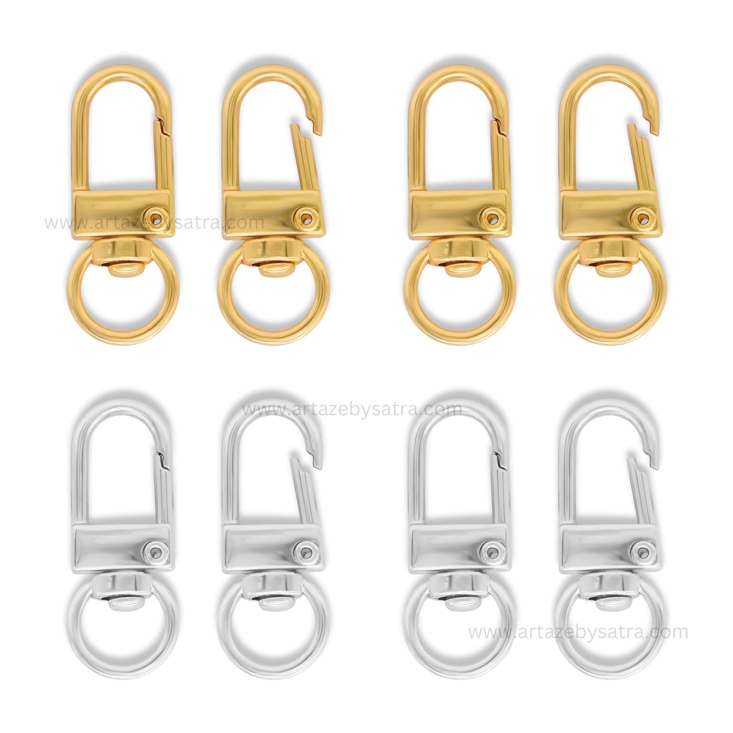 Swivel D-Ring Alloy Lobster Clasps | Size : 33mm | Qty : 10pcs | BF127